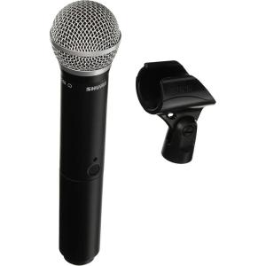 imageShure BLX24PG58 Wireless Microphone System  14Hour Battery Life 300 ft Range UHF  Includes PG58 Handheld Vocal Mic Single Channel Receiver  H9 Band BLX24PG58H9Handheld Transmitter w Mic Capsule Only