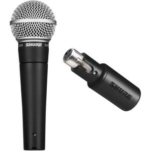 imageShure SM58LC Microphone Bundle with MVX2U XLRtoUSB Digital Interface with Headphone Jack Integrated Preamp with 60dB Gain Control ZeroLatency Monitoring 48V Phantom Power and USBC Cable