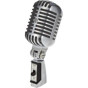 imageShure Super 55 Deluxe Vocal Microphone  Vintage Supercardioid Dynamic Unidyne Mic Iconic Look Classic Sound  Rugged DieCast Casing Includes 58 to 38 Thread Adapter and Zippered Padded PouchCardioid