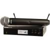 imageShure BLX24RSM58 Wireless Microphone System  14Hour Battery Life 300 ft Range UHF  SM58 Handheld Vocal Mic Single Channel Rack Mount Receiver  H9 Band BLX24RSM58H9Full System  Rack Mount