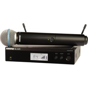 imageShure BLX24RB58 Wireless Microphone System  14Hour Battery Life 300 ft Range UHF  BETA 58A Handheld Vocal Mic Single Channel Rack Mount Receiver  H9 Band BLX24RB58H9Full System  Rack Mount