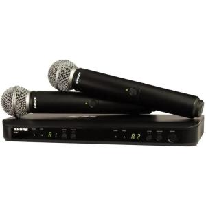 imageShure BLX288SM58 Wireless Microphone System  14Hour Battery Life 300 ft Range UHF  Includes 2 SM58 Handheld Vocal Mics Dual Channel Receiver  H10 Band BLX288SM58H10H11 Band 572596 MHz
