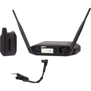 imageShure GLXD14B98 Dual Band Digital Wireless Microphone System for Brass Woodwinds Percussion  12Hour Battery Life 100 ft Range  Clipon Instrument Mic Single Channel Receiver GLXD14B98Z3Standard