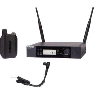 imageShure GLXD14B98 Dual Band Digital Wireless Microphone System for Brass Woodwinds Percussion  12Hour Battery Life 100 ft Range  Clipon Instrument Mic Single Channel Receiver GLXD14B98Z3Rack Mount