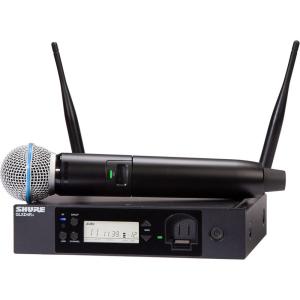 imageShure GLXD24SM58 Dual Band Pro Digital Wireless Microphone System  12Hour Battery Life 100 ft Range  SM58 Handheld Vocal Mic Single Channel Receiver GLXD24SM58Z3Rack Mount