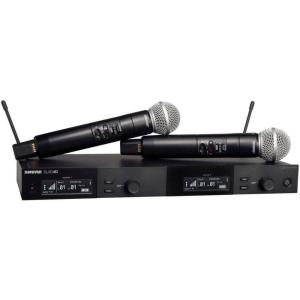 imageShure SLXD24SM58 Digital Wireless Microphone System  Includes SLXD2 Handheld Transmitter with SM58 Vocal Mic Capsule and SLXD4 Single Channel Rack Mount Receiver  J52 Band SLXD24SM58J52Dual Channel