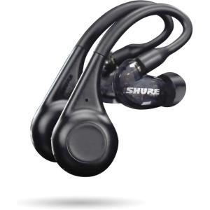 imageShure AONIC 215 TW2 True Wireless Sound Isolating Earbuds with Bluetooth 5 Technology Premium Audio with Deep Bass Secure Fit OvertheEar 32 Hour Battery Life Fingertip Controls  Gen 2  BlackBlack