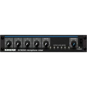 imageShure SCM262 Stereo Microphone Mixer with 12V Phantom Power Perfect for Restaurants AerobicsHealth Clubs Corporate Training and ClassroomsSCM268