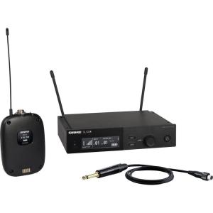 imageShure SLXD14 Digital Wireless System for Guitar and Bass  Includes SLXD1 Bodypack Transmitter with WA305 Instrument Cable ampamp SLXD4 Single Channel Rack Mount Receiver  H55 Band SLXD14H55G58 Band 470514 MHz