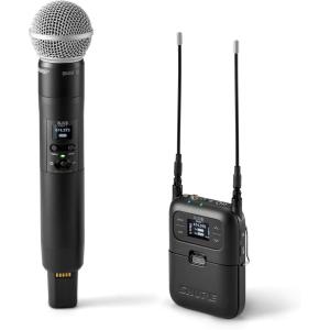imageShure SLXD25SM58 Portable Digital Wireless System with SLXD2 Handheld Transmitter with SM58 legendary Cardioid Dynamic Vocal Microphone and SLXD5 SingleChannel Receiver  G58 Band SLXD25SM58G58J52 Band 558616 MHz