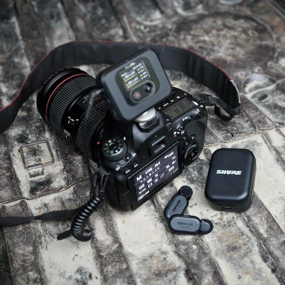 imageShure MoveMic One  Pro Direct to Phone Wireless Lavalier Microphone for iPhone ampamp Android Bluetooth Mini Mic 24 Hours Charge Quick Set Up IPX4 Compact ampamp Portable Clip Lav MVONEZ7Two Channel