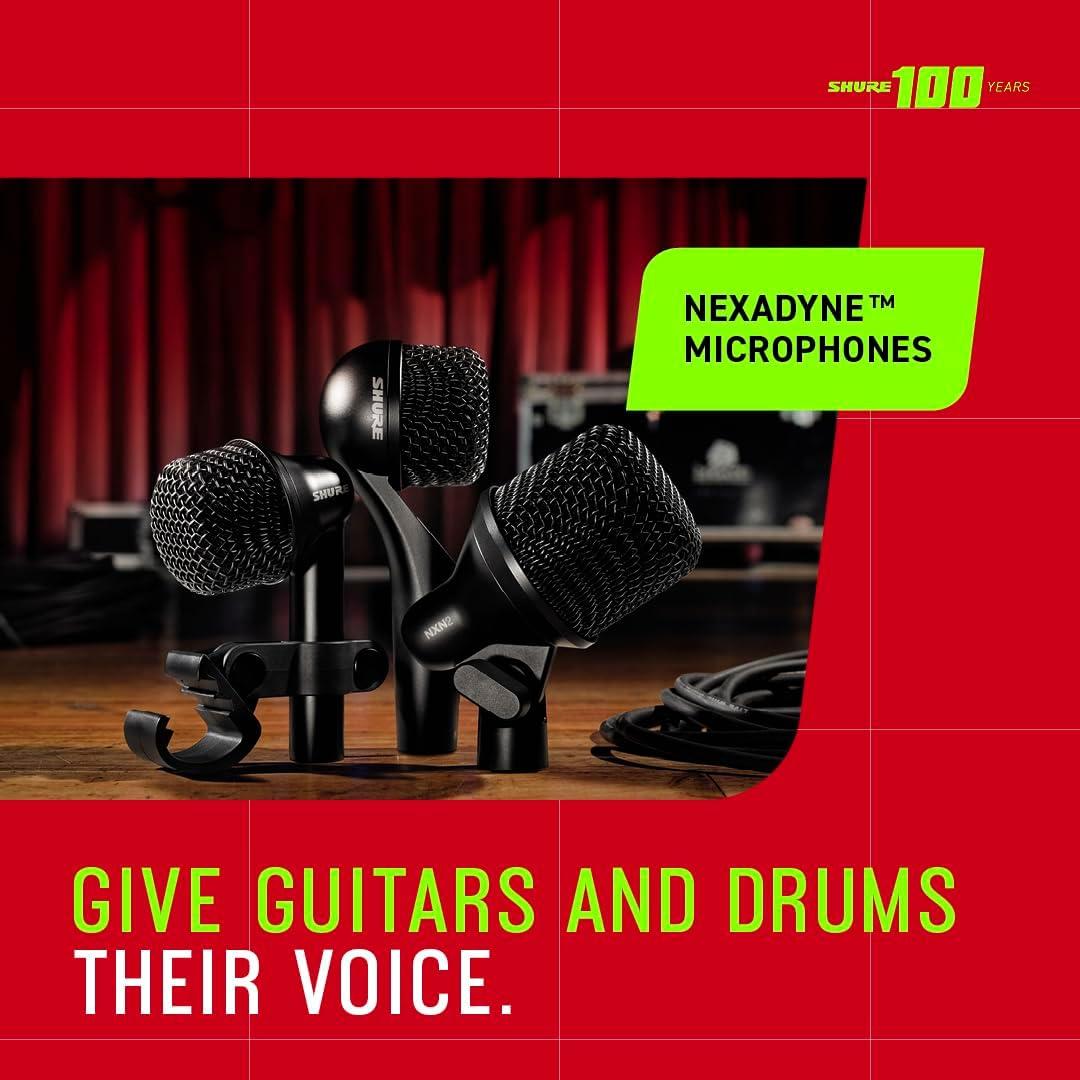 imageShure Nexadyne 2 Kick Drum Microphone with Revonic Technology  Supercardioid Dynamic Mic for Pro Performance Enhanced Frequency Range ampamp Noise Reduction DualEngine Transducers NXN2TomSnare 3pk