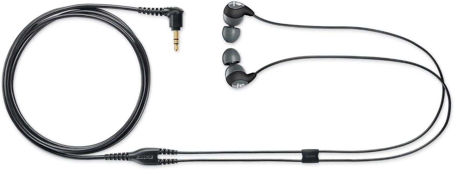 imageShure SE112 PRO Wired Earbuds  Professional Sound Isolating Earphones with Single Dynamic MicroDriver Secure InEar Fit Fixed Cable Durable Quality  Gray SE112GRWired